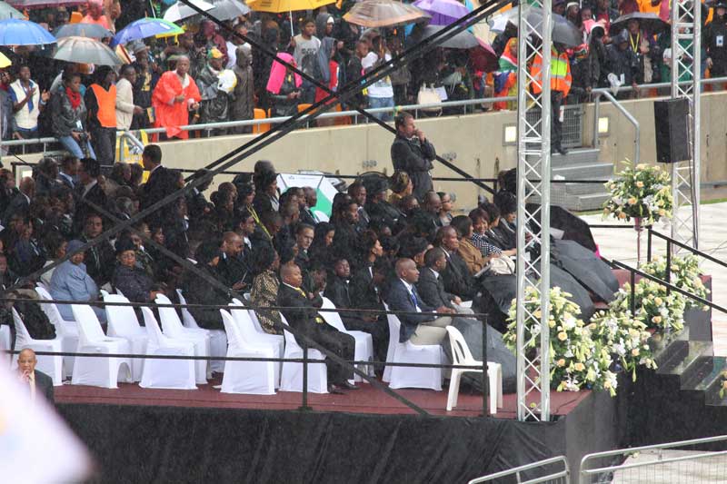 Mandela family members attending the memorial service