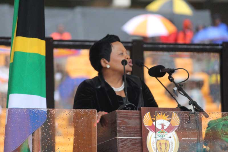 Mrs Baleka Mbethe was co-MC at the memorial service